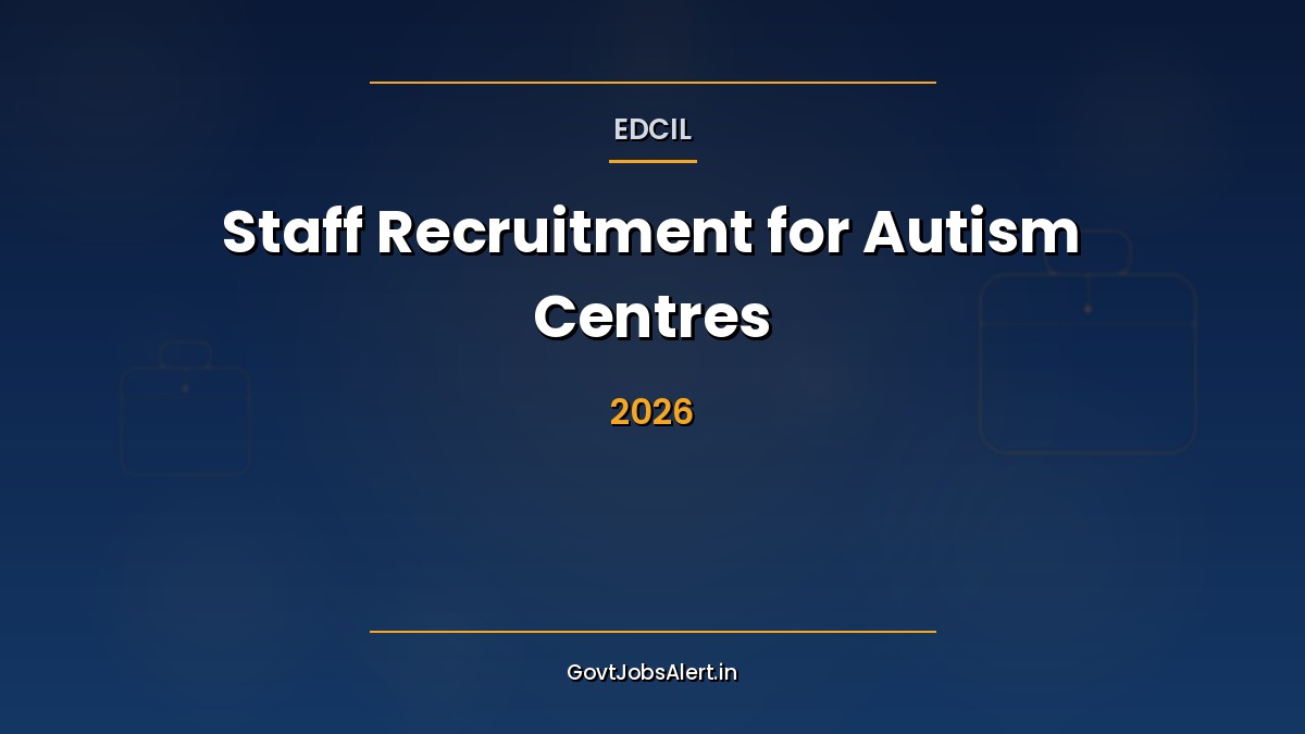 EdCIL Staff Recruitment 2026 notification poster — 879 vacancies for Special Educators, Therapists and Psychologists in Andhra Pradesh Autism Centres under PM SHRI Inclusive Education