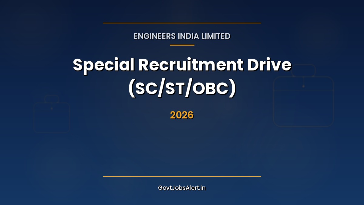 EIL Special Recruitment Drive 2026 — 22 SC/ST/OBC backlog vacancies across 15 posts at Engineers India Limited, IDA pay up to ₹2.4L, apply by 25 May