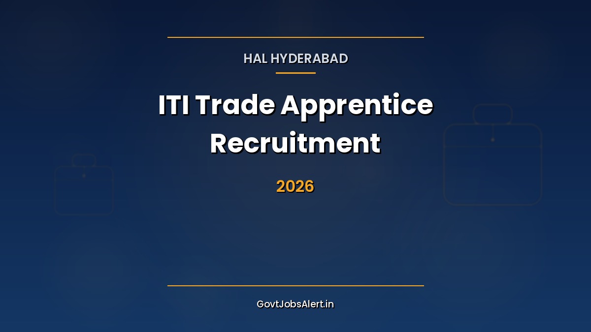 HAL Hyderabad ITI Trade Apprentice Recruitment 2026 notification for 205 walk-in apprenticeship vacancies across 15 trades at Avionics Division Balanagar