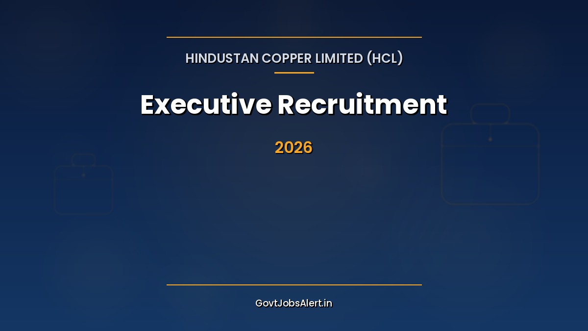 HCL Executive Recruitment 2026 notification announcing 70 Manager-level vacancies in 15 disciplines at Hindustan Copper Limited