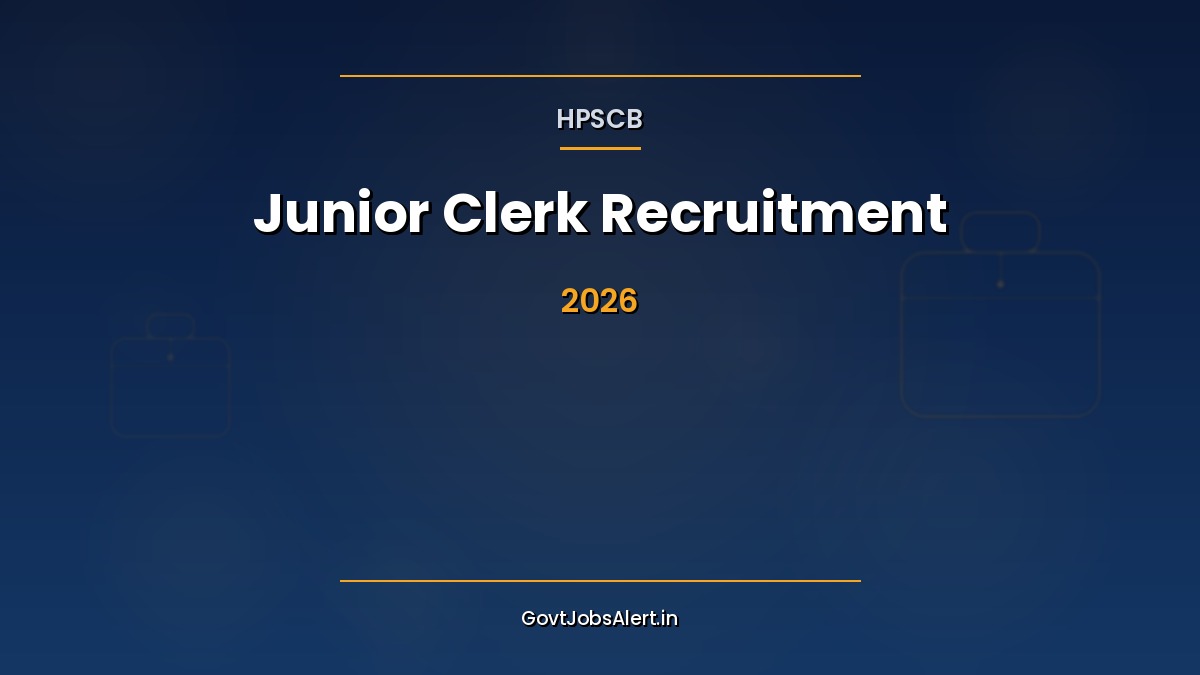 HPSCB Junior Clerk Recruitment 2026 notification banner showing 91 vacancies for PACS and OCS cooperative society employees of Himachal Pradesh