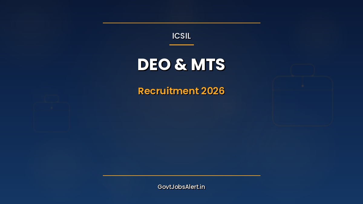 ICSIL DEO and MTS Recruitment 2026 notification 20 walk-in vacancies National Dental Commission Delhi