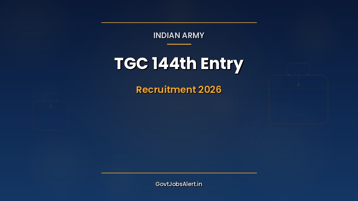 Indian Army TGC 144th Entry 2026 recruitment notification for 30 engineer vacancies for Permanent Commission as Lieutenant
