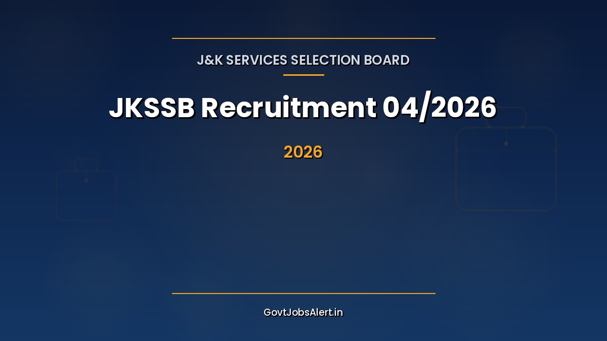JKSSB Recruitment 04/2026 notification for 130 Library Assistant, Lab Assistant, Machineman and Electrician posts in Jammu and Kashmir