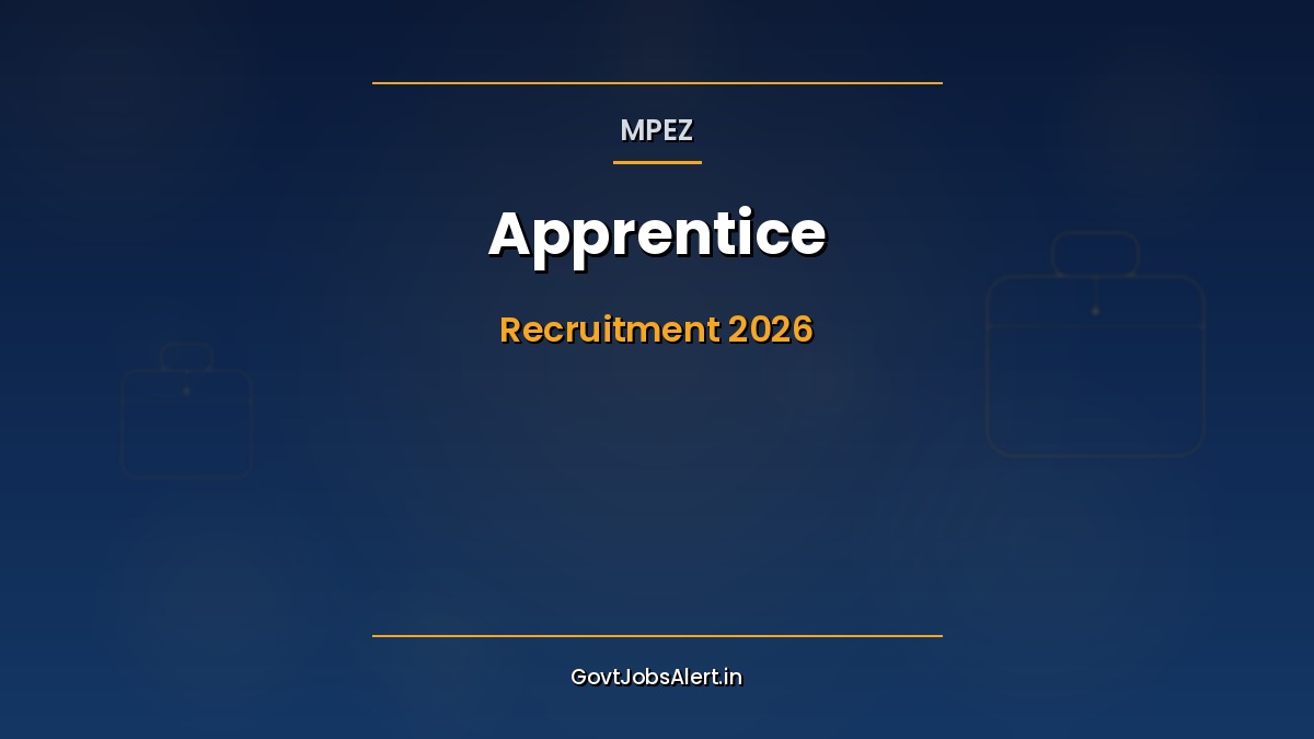 MPEZ Apprentice Recruitment 2026 notification banner for 72 Graduate and Diploma Apprentice posts at Jabalpur Madhya Pradesh