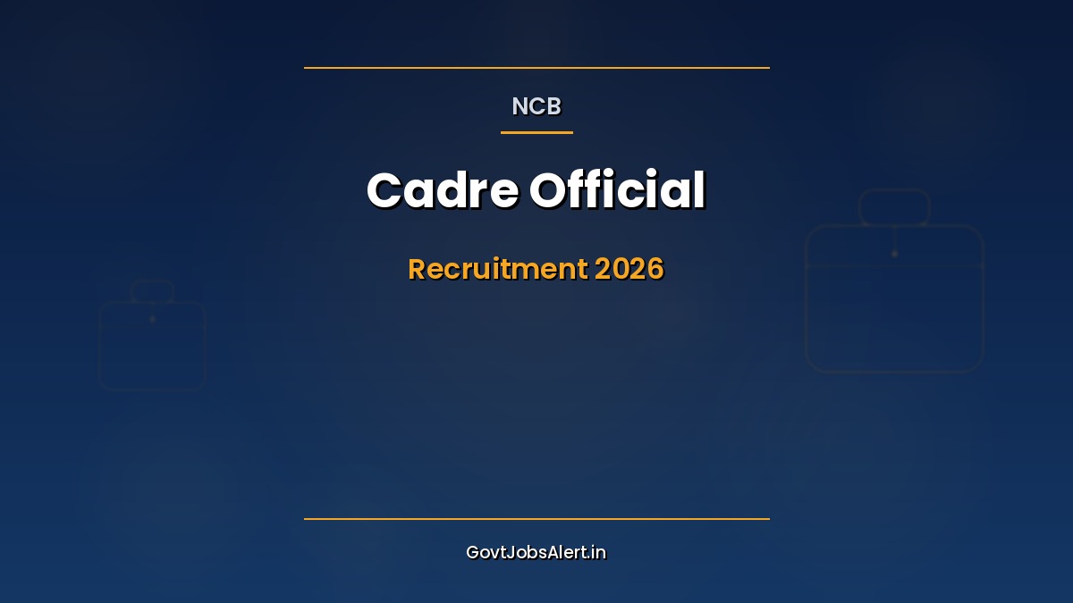 NCB Recruitment 2026 notification banner for 26 Cadre Official vacancies at National Council for Cement and Building Materials Ballabgarh across Pay Level 3 to 12
