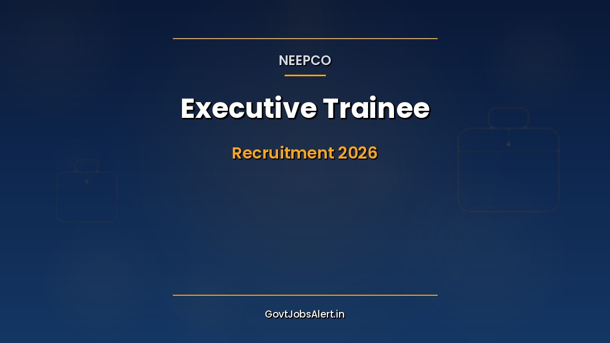 NEEPCO Executive Trainee Recruitment 2026 thumbnail for 25 E-2 grade engineering posts via GATE 2026 in Electrical Mechanical Civil and Geology disciplines.
