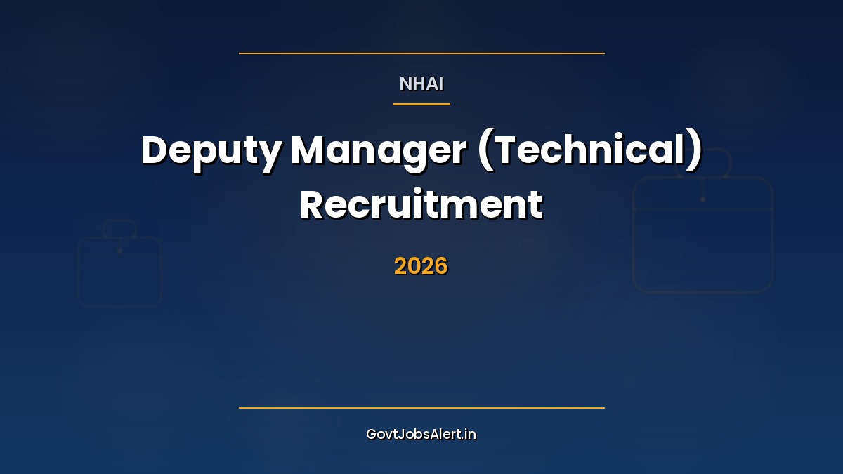 NHAI Deputy Manager Technical Recruitment 2026 notification banner showing 60 Civil Engineering posts via GATE 2026