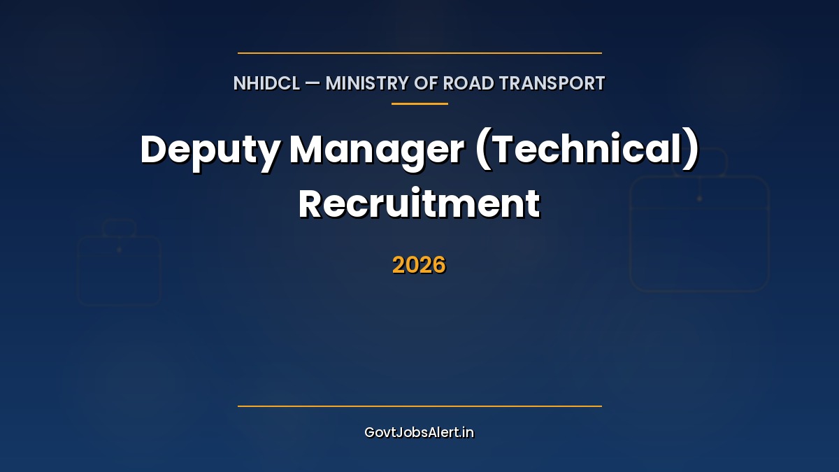NHIDCL Deputy Manager Technical Recruitment 2026 Notification 85 Posts Civil Engineering GATE Apply Online E2 Grade