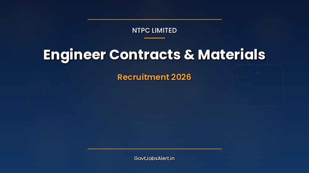 NTPC Engineer Contracts Materials Recruitment 2026 25 vacancies E2 Grade notification poster