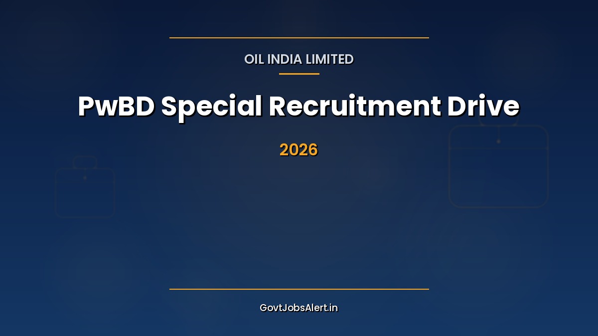 Oil India Limited Special Recruitment Drive 2026 notification for 49 PwBD posts of Junior Technician Junior Office Assistant and Junior Engineer with salary up to Rs 1,45,000