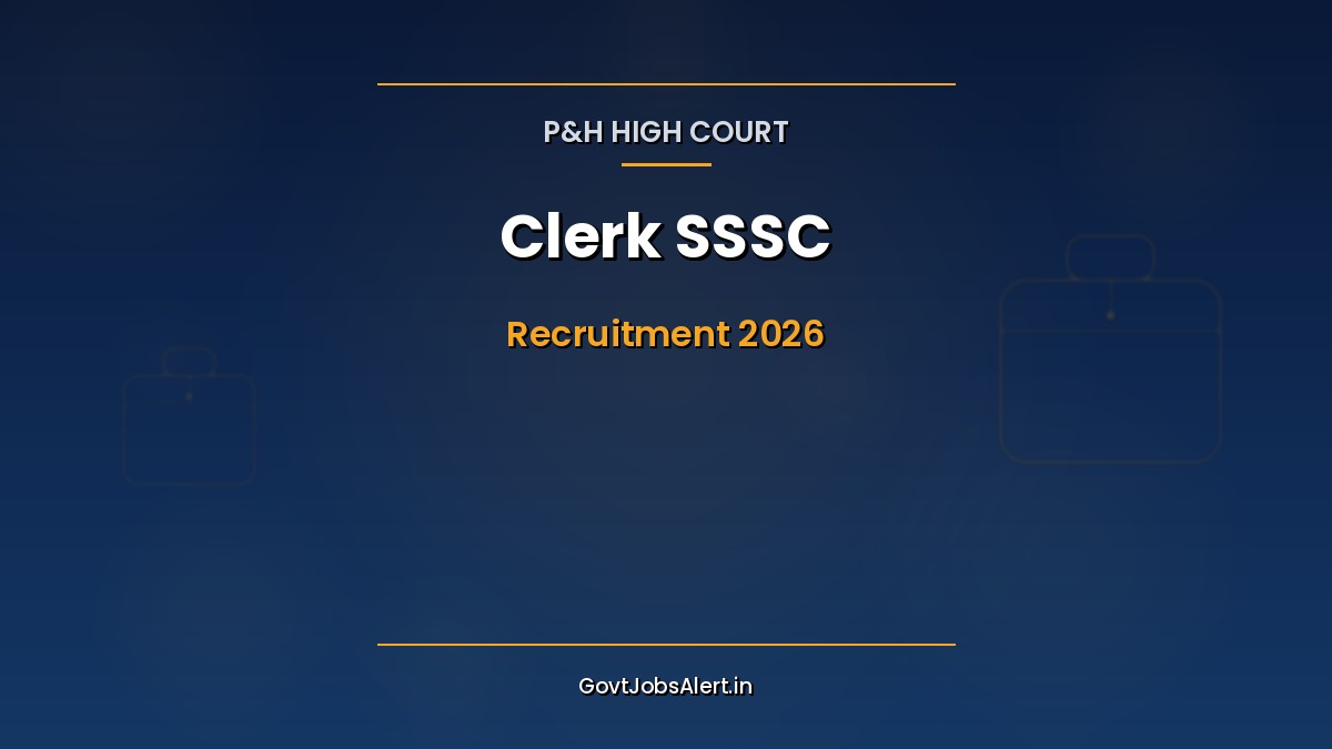 Punjab & Haryana High Court Clerk Recruitment 2026 — 1,265 Clerk vacancies in Haryana Subordinate Courts via SSSC