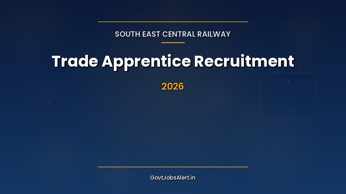 RRC SECR Apprentice Recruitment 2026 notification banner for 1644 Trade Apprentice posts in Raipur Division and Wagon Repair Shop