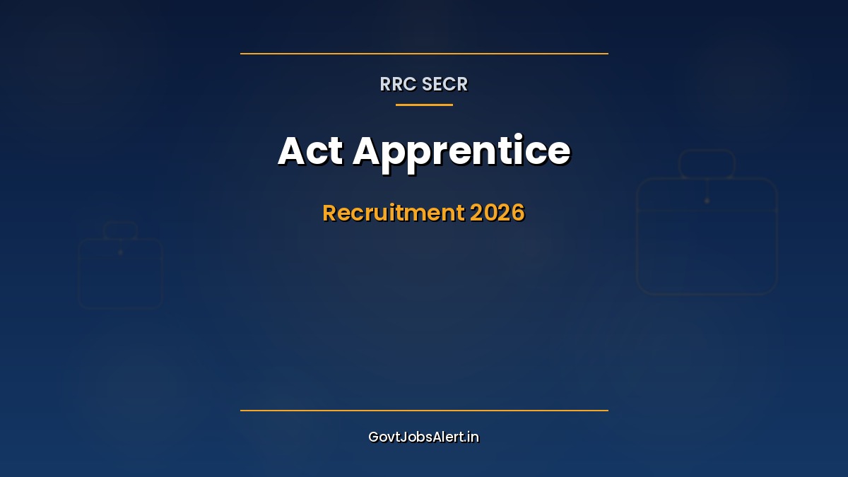 RRC SECR Bilaspur Apprentice Recruitment 2026 notification banner for 1191 Act Apprentice vacancies in 19 ITI trades under South East Central Railway