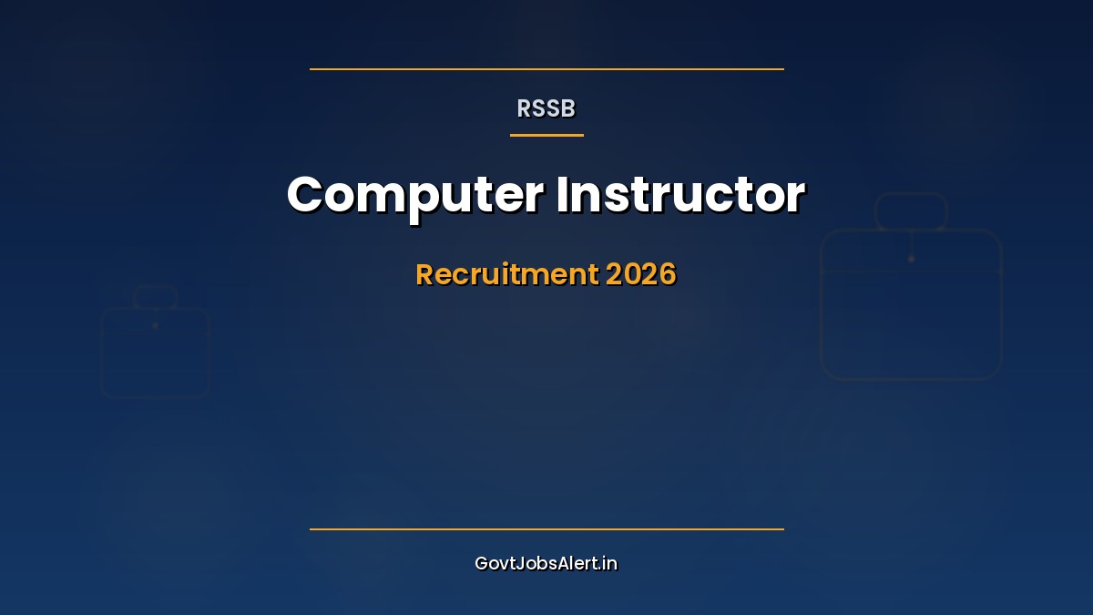 RSSB Computer Instructor Recruitment 2026 notification poster — 3,951 Senior and Basic Computer Instructor vacancies in Rajasthan