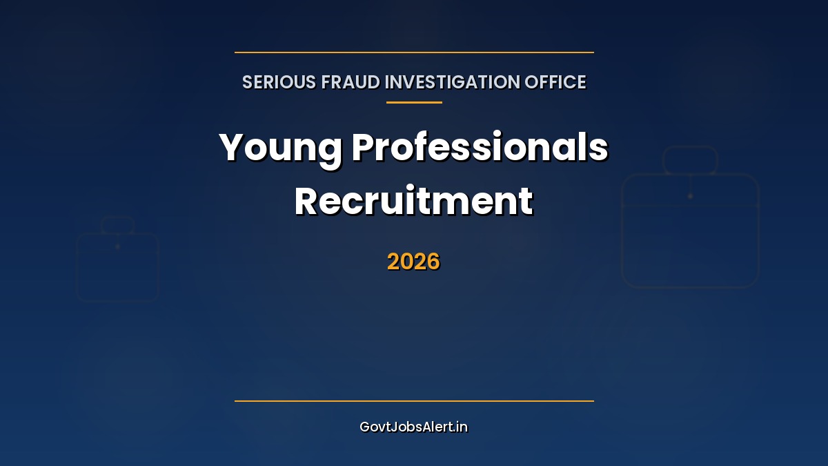 SFIO Young Professionals Recruitment 2026 banner — Ministry of Corporate Affairs hiring Law, Finance and Admin consultants