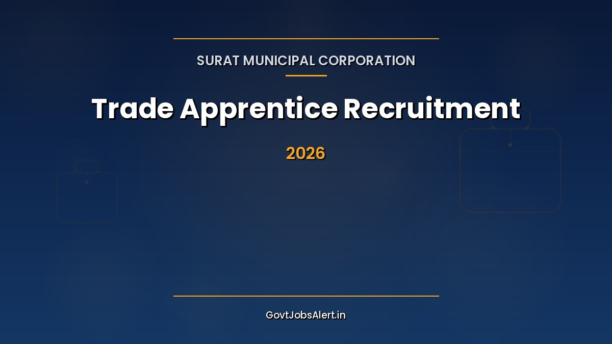 SMC Surat Municipal Corporation Trade Apprentice Recruitment 2026 notification for 1000 ITI, B.Com, B.A., BBA and Mass Communication apprenticeship posts in Gujarat