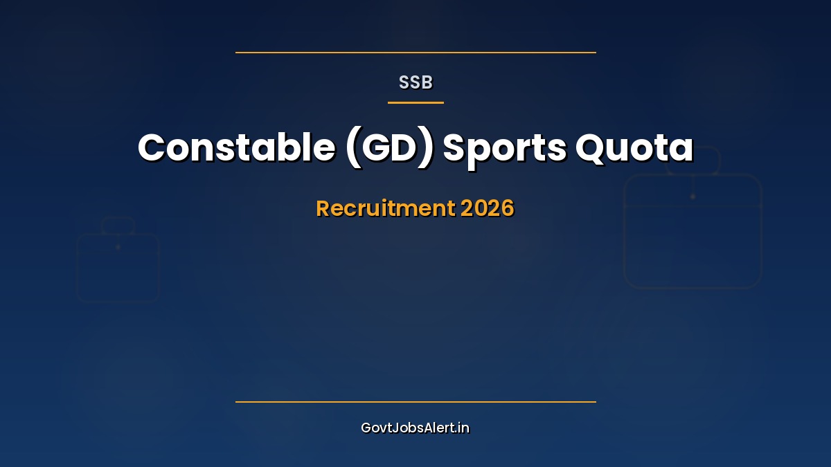 SSB Constable Sports Quota Recruitment 2026 — 404 vacancies notification poster