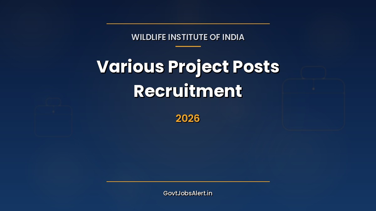Wildlife Institute of India WII Various Project Posts Recruitment 2026 banner — 38 vacancies across Cheetah, Tiger and GIB projects