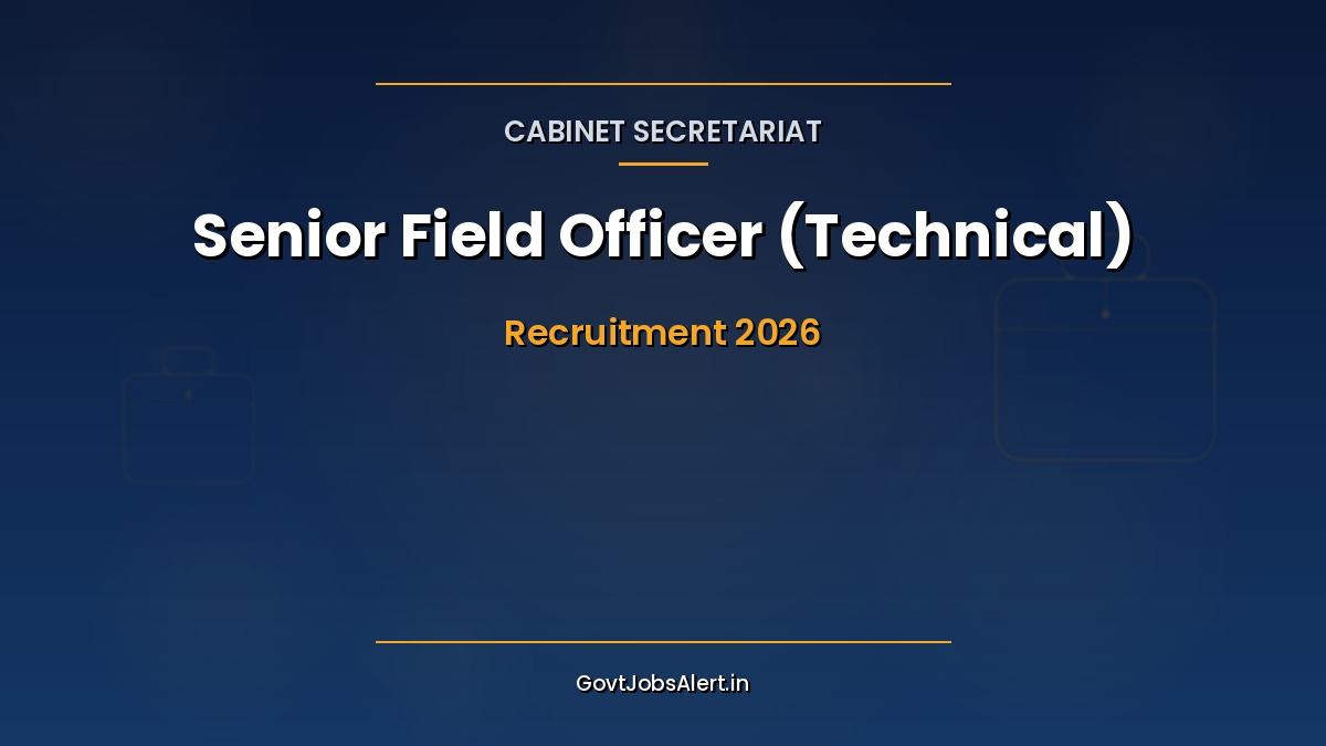 Cabinet Secretariat Senior Field Officer Technical Recruitment 2026 notification for 25 Group A posts through GATE score