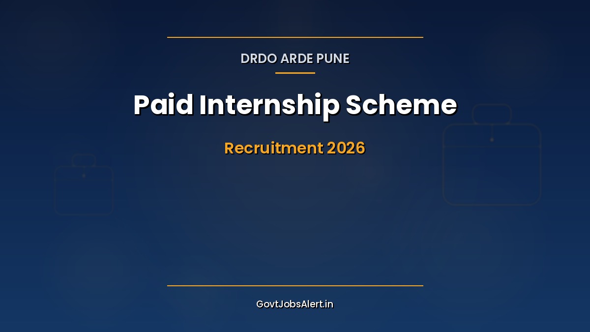 DRDO ARDE Pune Paid Internship 2026 notification for 40 engineering student slots with five thousand rupees stipend