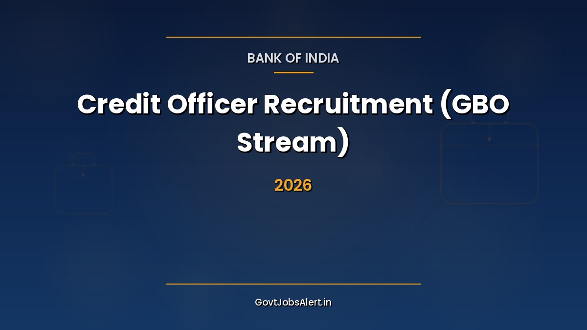 Bank of India Credit Officer Recruitment 2026 notification for 779 GBO stream officer posts apply online