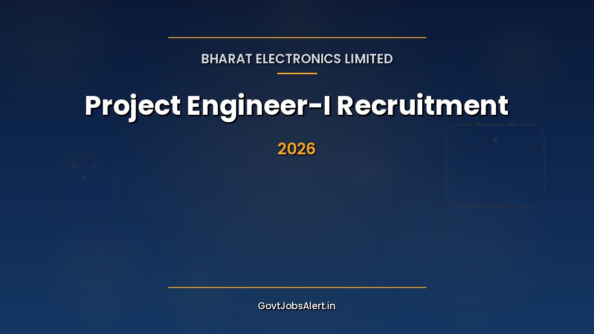 BEL Project Engineer Recruitment 2026 notification for 9 Project Engineer-I posts with salary up to Rs 55,000 per month