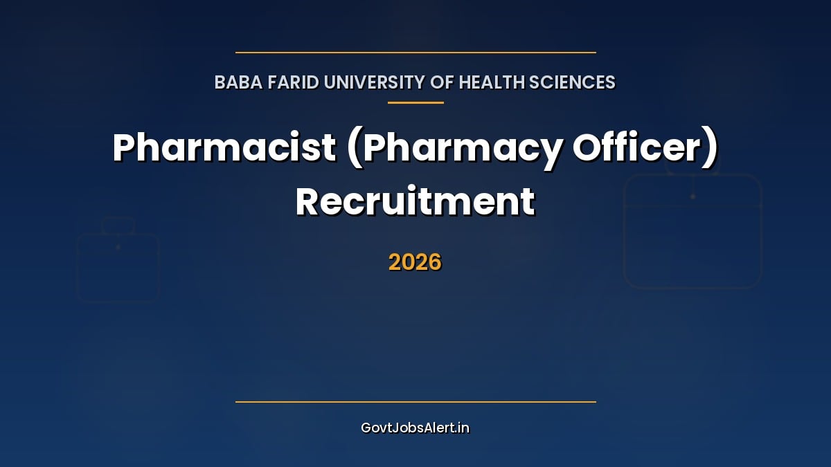 BFUHS Pharmacist Recruitment 2026 notification for 454 Pharmacy Officer posts in Punjab Health Department