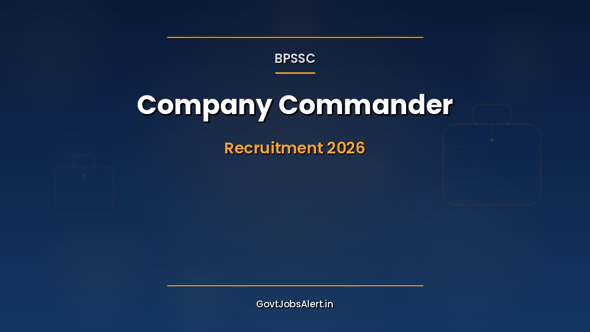 BPSSC Company Commander Recruitment 2026 notification for 65 Gulm Samadeshak posts in Bihar Police for graduate candidates