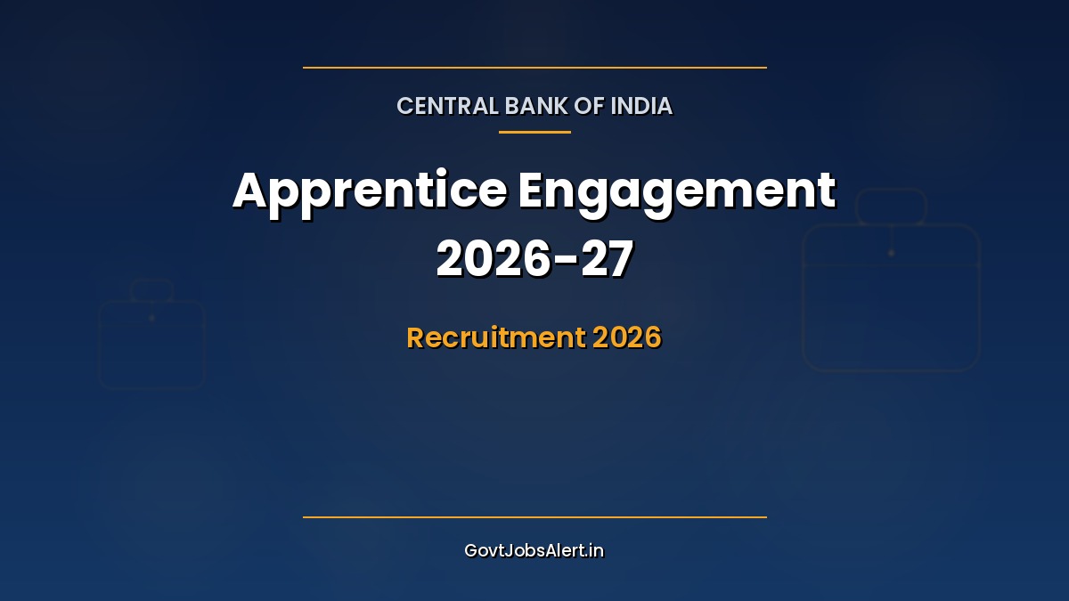 Central Bank of India Apprentice Recruitment 2026 notification for 4500 graduate apprentice posts with 15000 monthly stipend