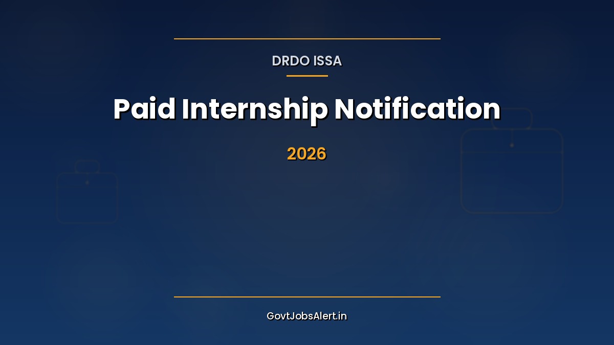 DRDO ISSA Paid Internship 2026 notification for 25 slots with ₹5,000 monthly stipend for final-year students