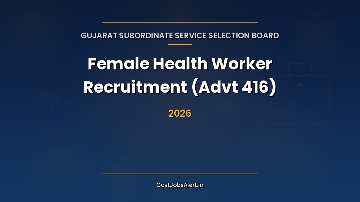 GSSSB Female Health Worker Recruitment 2026 notification for 155 women-only paramedical posts in Gujarat