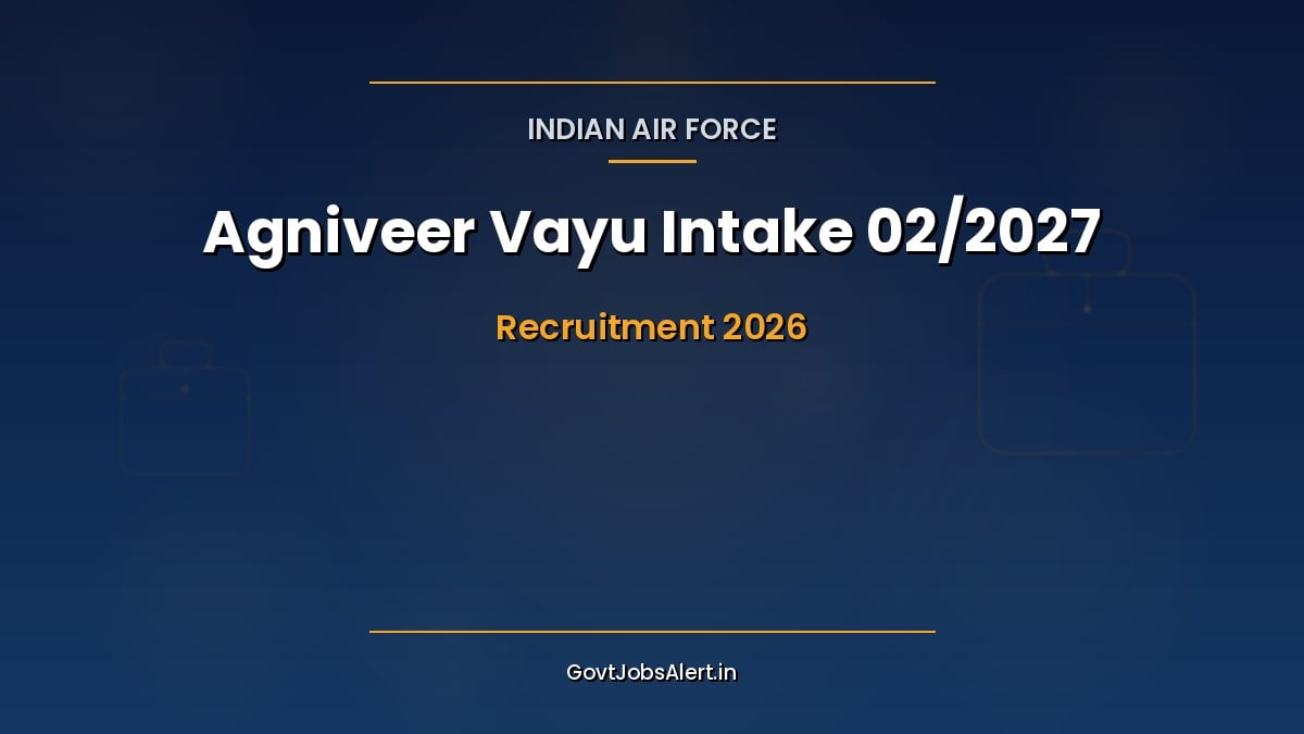 IAF Agniveer Vayu Intake 02/2027 recruitment notification for Agniveervayu posts under Agnipath scheme with salary up to Rs 40,000 per month