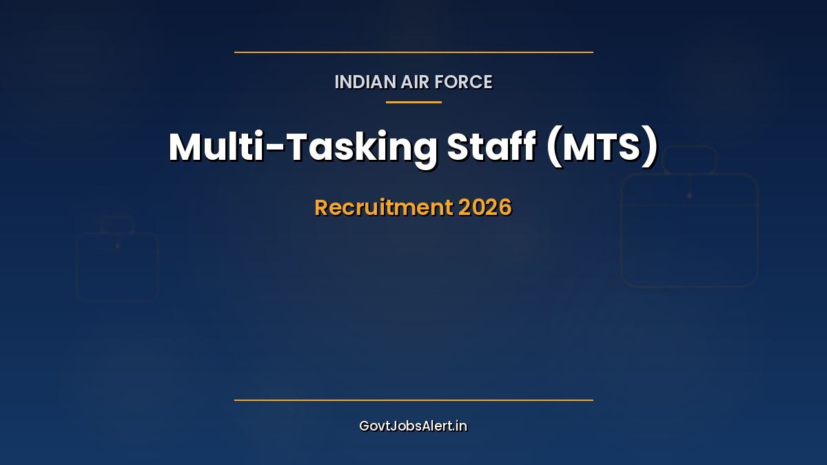 Indian Air Force MTS Recruitment 2026 notification for 06 Multi-Tasking Staff Group C posts at Bengaluru for 10th pass candidates