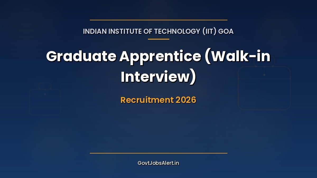 IIT Goa Apprentice Recruitment 2026 walk-in interview notice for 12 Graduate Apprentice posts under NATS
