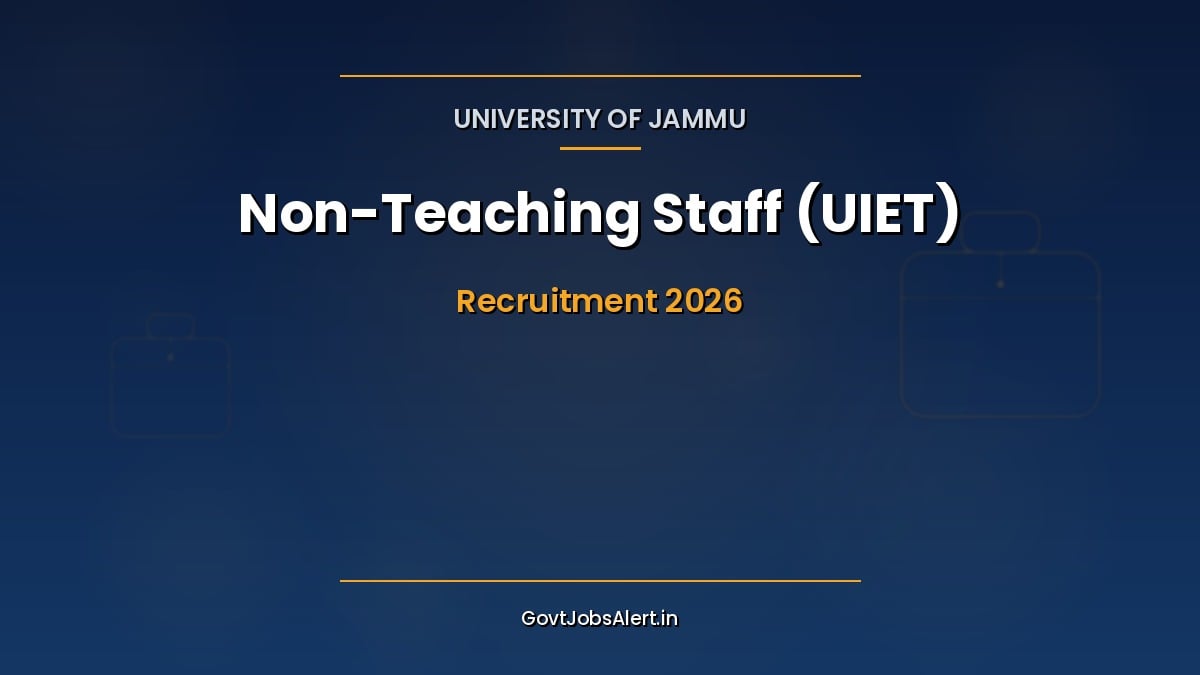 University of Jammu Non Teaching and Technical Staff Recruitment 2026 notification for 23 posts at UIET Kathua