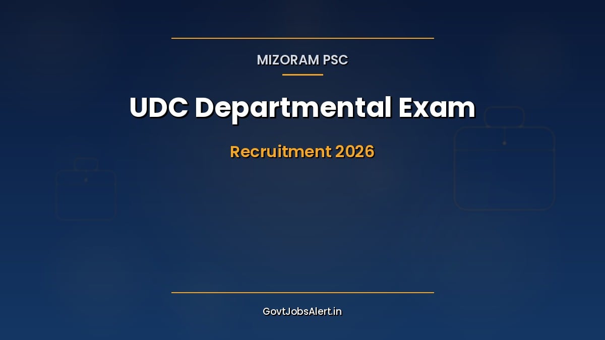 Mizoram PSC UDC Recruitment 2026 notification for 18 Upper Division Clerk posts through Limited Departmental Examination