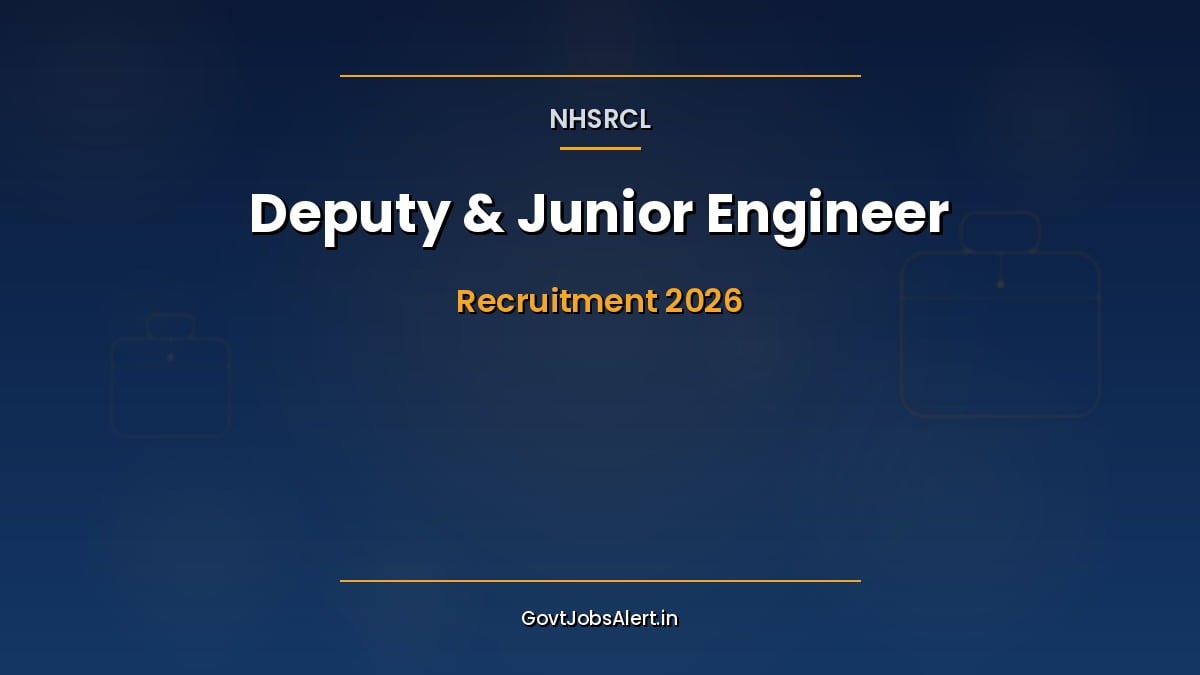 NHSRCL Recruitment 2026 notification for 209 Deputy Engineer and Junior Engineer posts on absorption basis for the bullet train project