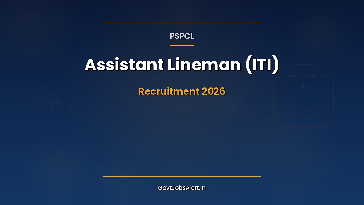PSPCL Assistant Lineman ITI Based Recruitment 2026 notification for 3000 posts in Punjab for matric and ITI holders