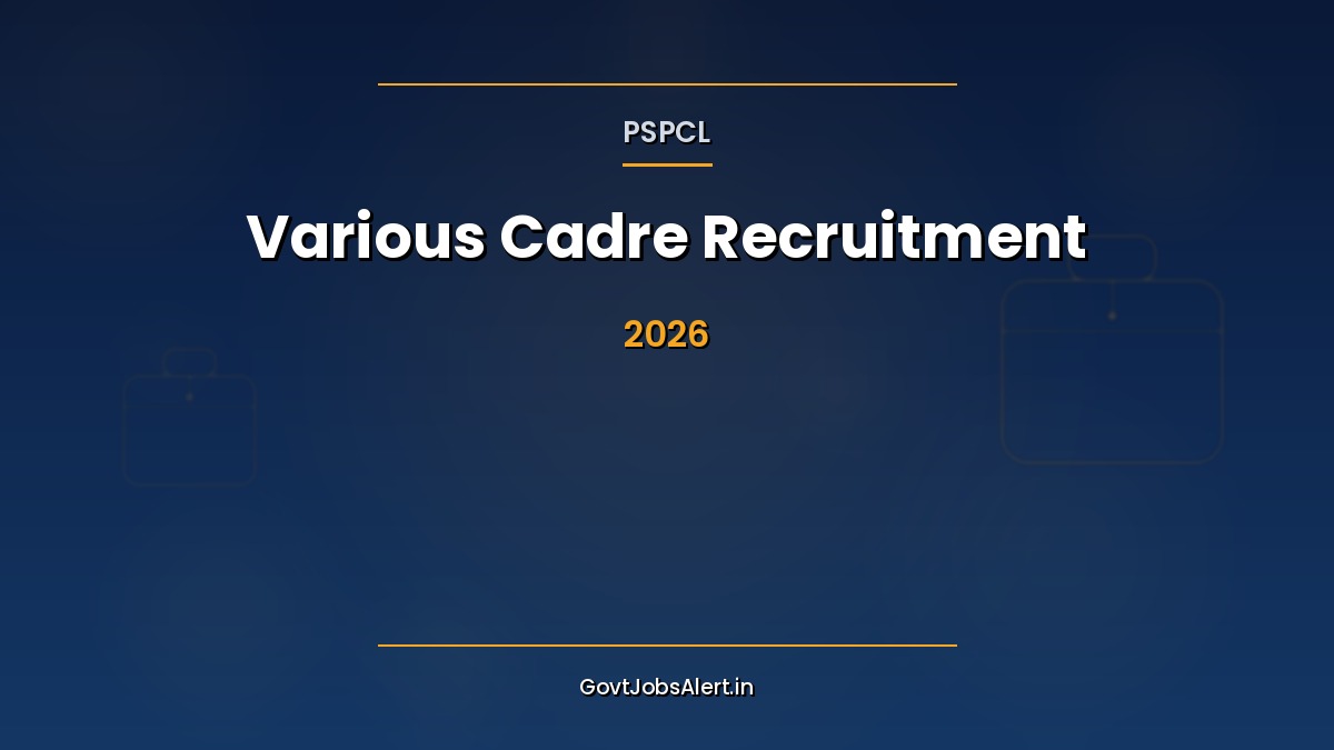 PSPCL Various Cadre Recruitment 2026 notification for 116 posts across 10 cadres in Punjab for diploma, ITI and degree holders