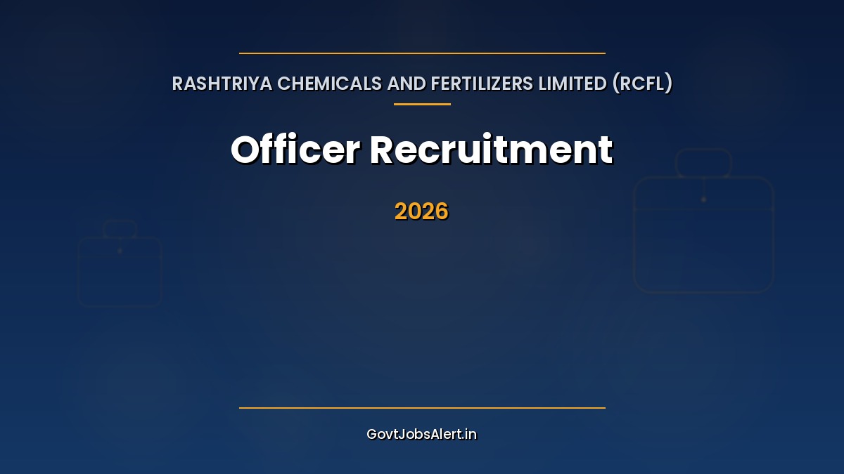 RCFL Officer Recruitment 2026 notification for 32 Finance, HR, Medical, Legal and Engineering officer posts in a Navratna PSU