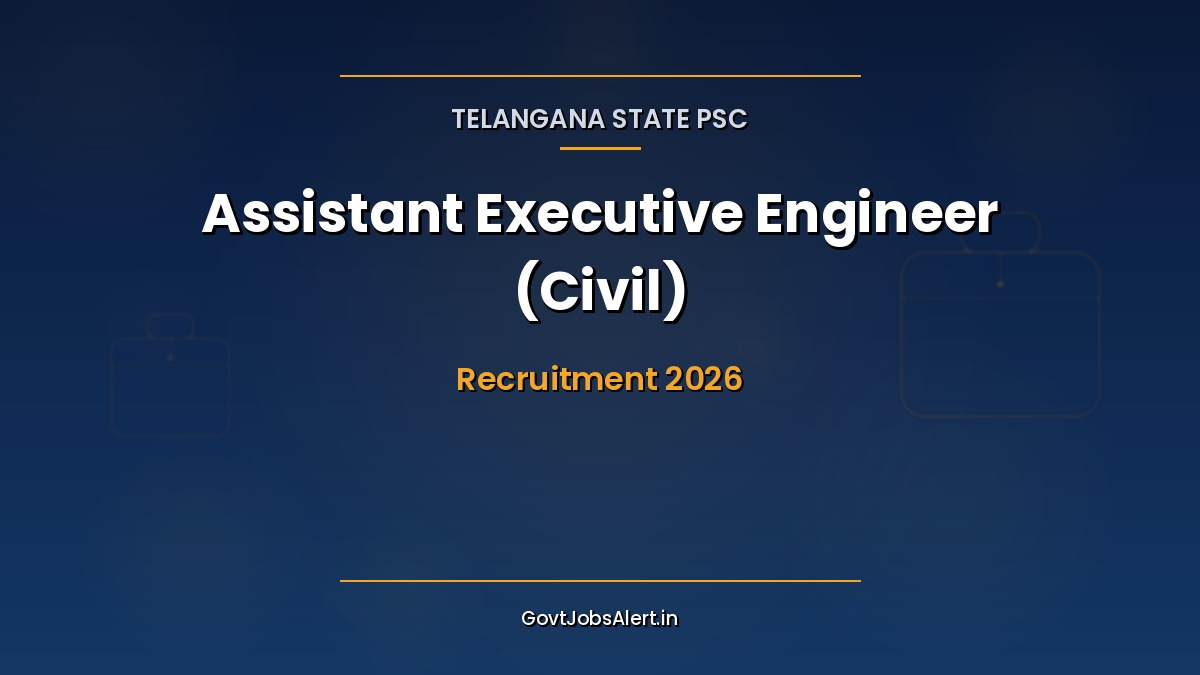 TGPSC AEE Civil Recruitment 2026 notification for 222 Assistant Executive Engineer posts in Roads and Buildings Department Telangana