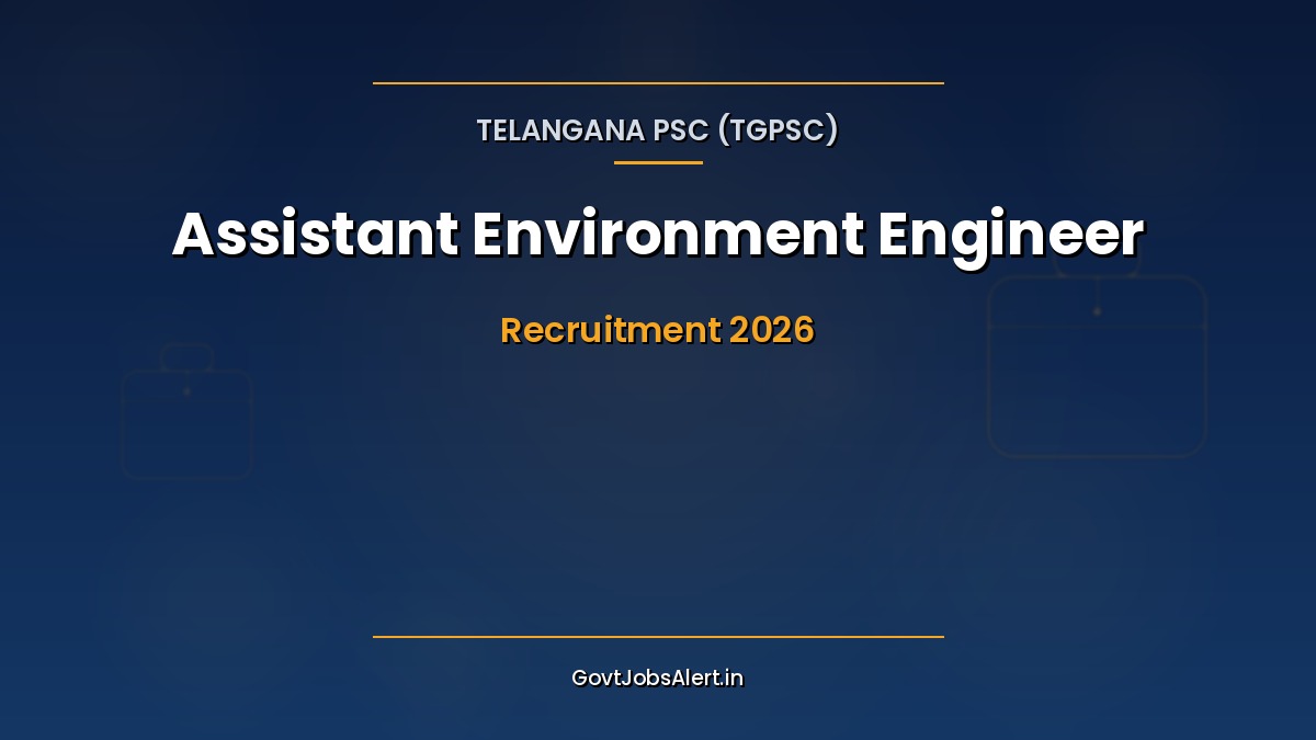TGPSC Assistant Environment Engineer Recruitment 2026 notification for 19 posts in Telangana Pollution Control Board