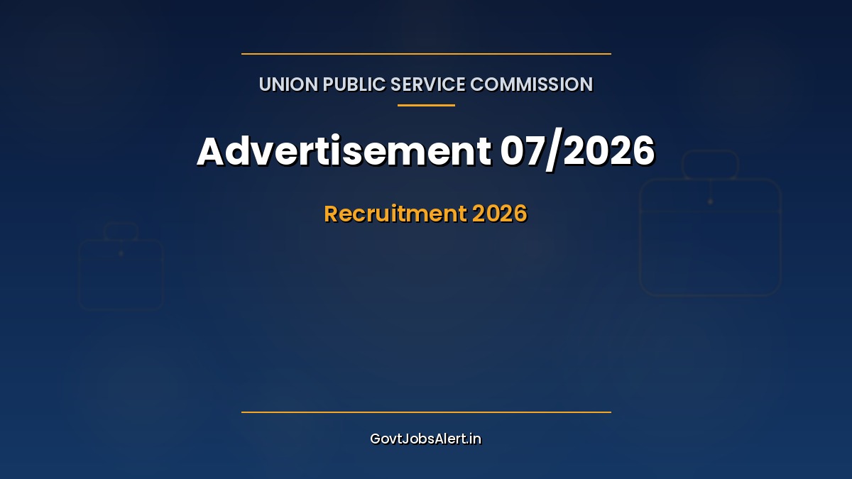 UPSC Special Recruitment Drive 07/2026 notification for 441 officer, specialist and engineer posts across central government ministries
