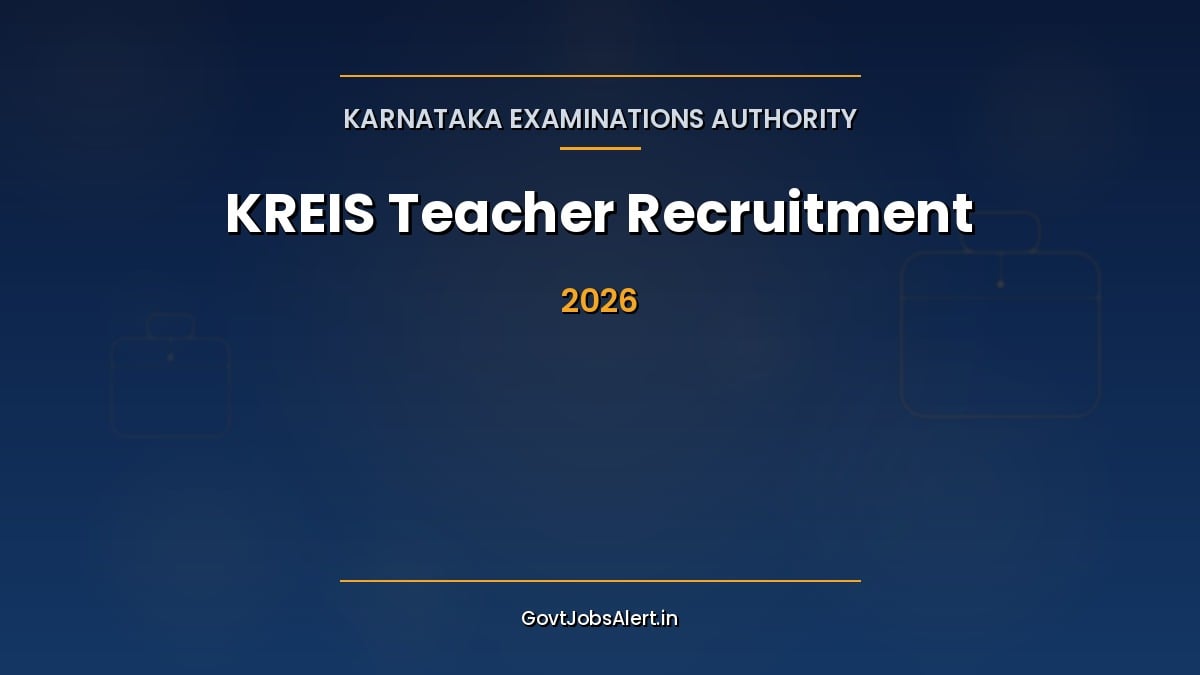 KEA KREIS Teacher Recruitment 2026 notification for 1087 teacher posts in Karnataka residential schools