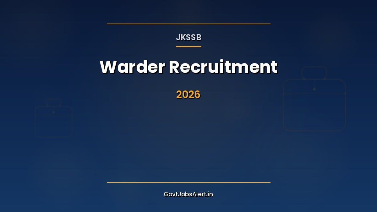 JKSSB Warder Recruitment 2026 notification for 288 posts in Jammu and Kashmir Prisons Department
