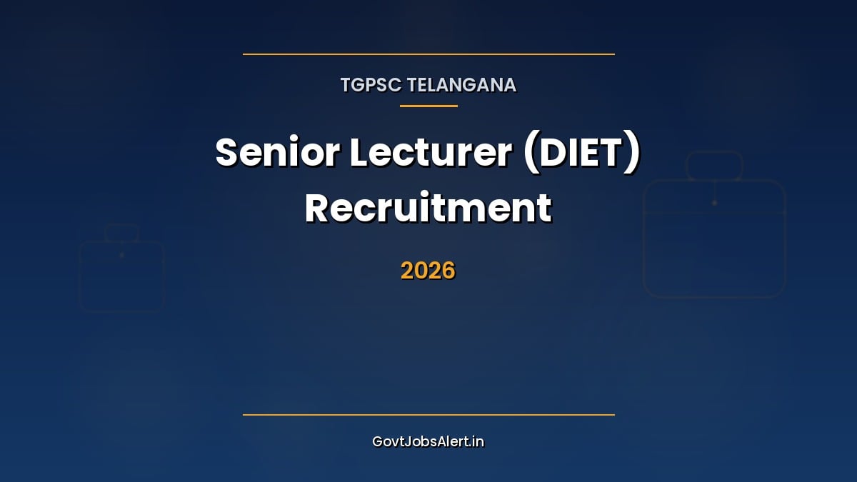 TGPSC Senior Lecturer Recruitment 2026 notification for 86 DIET Lecturer posts in Telangana