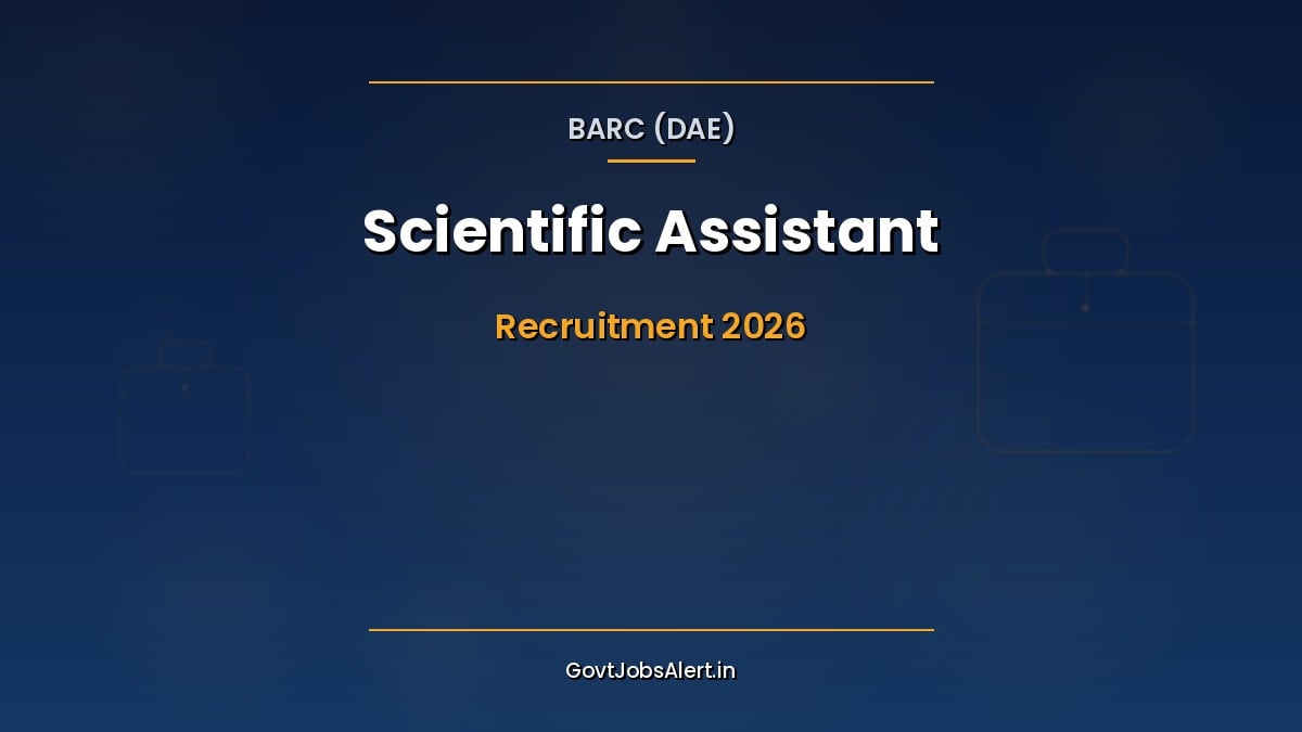 BARC Scientific Assistant Recruitment 2026 notification for 6 Group B paramedical posts in Psychology, Pathology, Radiography and Nuclear Medicine at Mumbai