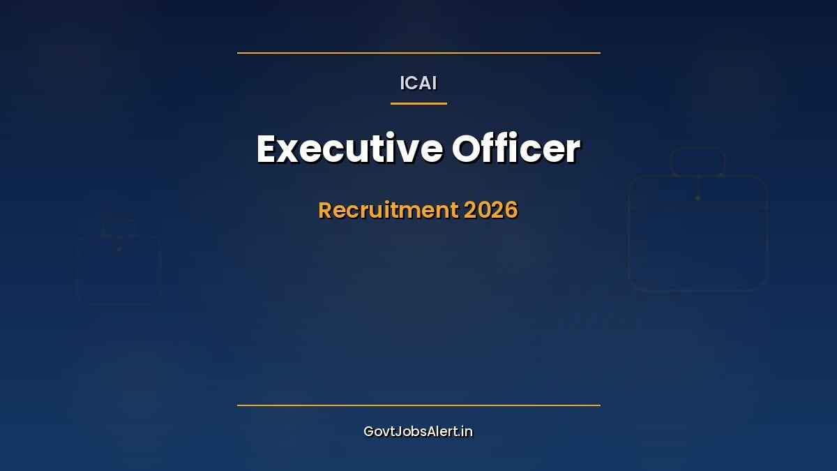 ICAI Executive Officer Recruitment 2026 notification for 50 Chartered Accountant posts at Pay Level 10 in Delhi
