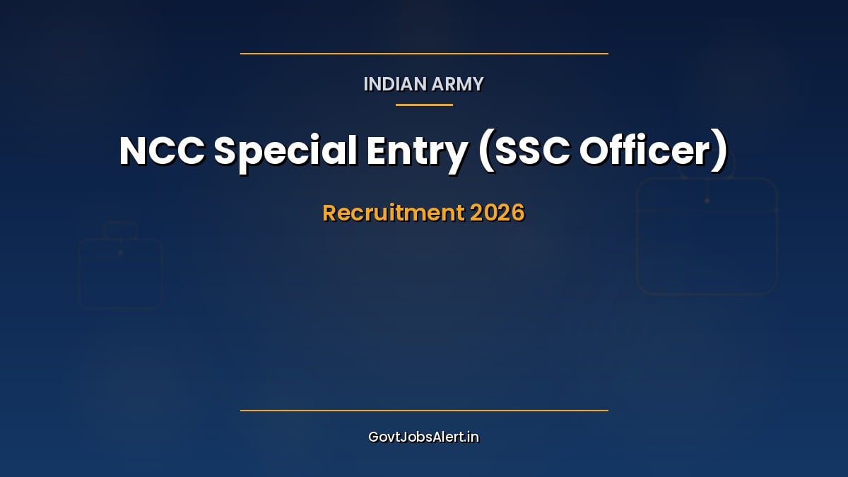 Indian Army NCC Special Entry Scheme 2026 notification for 70 Short Service Commission officer vacancies for men